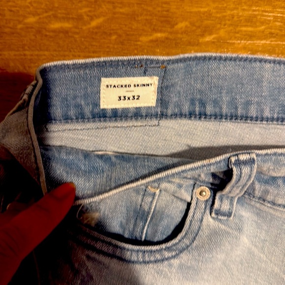 Men’s PACSUN Stacked Skinny Jeans Light Blue Stretch 33 x 32 New With Tags - Picture 4 of 5